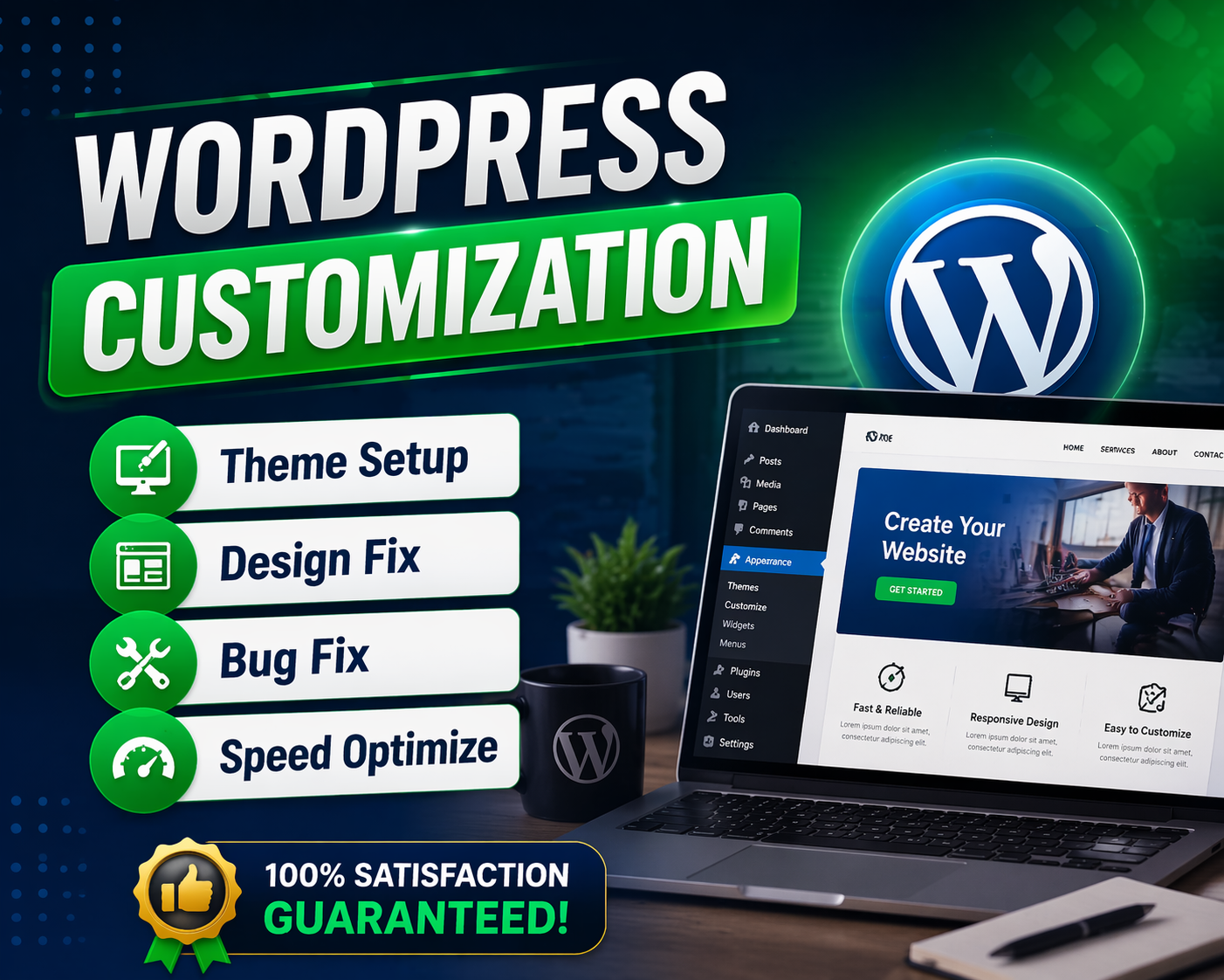 I will customize, fix and optimize your WordPress website professionally